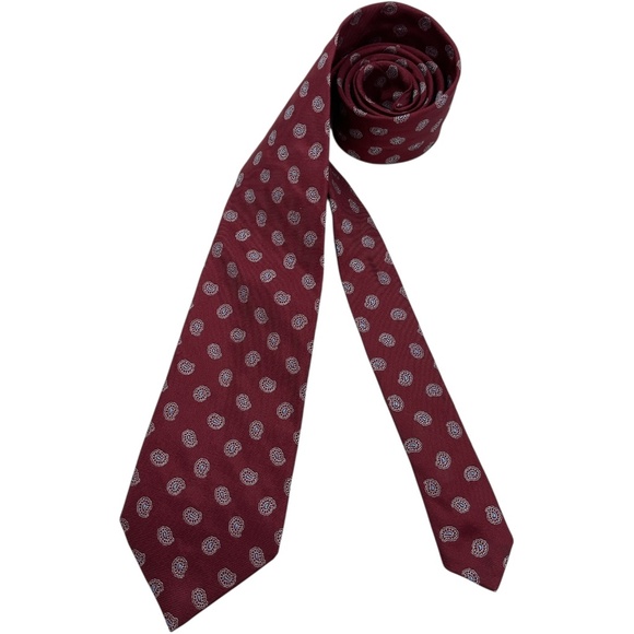 BROOKS BROTHERS Burgundy Paisley Silk DESIGNER Tie USA - Picture 1 of 4